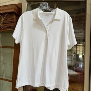 Lands' End Women's Classic White Short Sleeve Polo